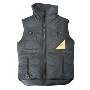 Vintage HEAD USA Women's Down Feather Puffer Ski Vest Black‎ Full Zip M
